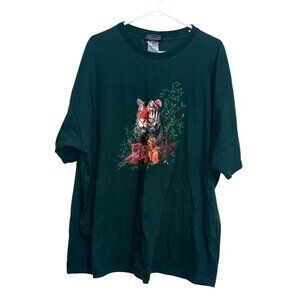 Eden Lane Green Tiger Graphic T-Shirt 2XL Made In Honduras